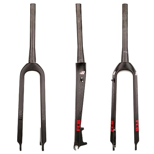 Mountain Bike Fork : HIMALO 26 / 27.5 / 29 MTB Rigid Fork Carbon Mountain Bike Fork Lightweighting Disc Brake Front Fork Straight / Tapered Tube Threadless QR 100mm (Color : Tapered, Size : 26'')