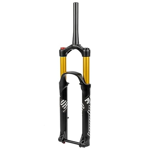 Mountain Bike Fork : HIMALO 27.5 29 Inch Mountain Bike Suspension Fork Travel 140mm MTB Air Fork Boost 110x15mm Thru Axle 1-1 / 2 Tapered Fork Rebound Adjustmable Manual Lockout (Color : Gold, Size : 29'')
