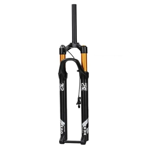 Mountain Bike Fork : HIMALO 27.5 29 Mountain Bike Suspension Fork Thru Axle 15x110mm Boost MTB Air Fork Straight / Tapered Disc Brake Front Fork Travel 100mm Remote Lockout (Color : Straight, Size : 29'')
