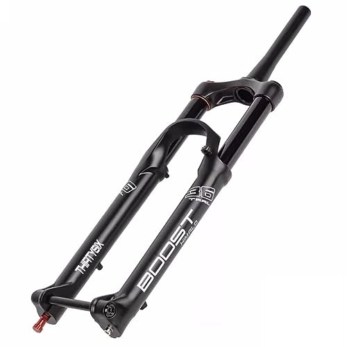 Mountain Bike Fork : HIMALO 27.5 29 MTB Boost Fork 110x15mm Thru Axle Mountain Bike Air Suspension Fork Travel 160mm Rebound Adjustmable 1-1 / 2 Tapered Fork Manual Lockout (Color : Black, Size : 27.5'')