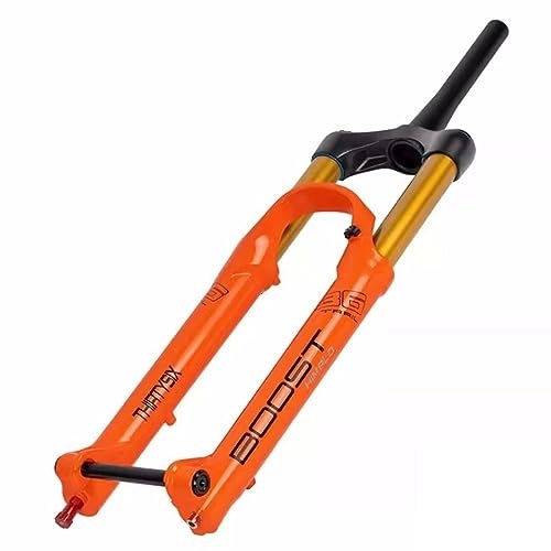 Mountain Bike Fork : HIMALO Mountain Bike Suspension Fork 27.5 29 Inch MTB Air Fork Travel 140mm 1-1 / 2 Tapered Tube Boost Fork Rebound Adjustable Manual Lockout XC / DH / AM (Color : Orange, Size : 27.5'')
