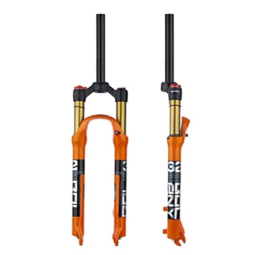 Mountain Bike Fork : HIMALO Mountain Bike Suspension Forks 26 / 27.5 / 29 Inch Travel 100mm MTB Air Fork Straight / Tapered Front Fork QR 9mm Disc Brake (Color : Straight Manual, Size : 29'')