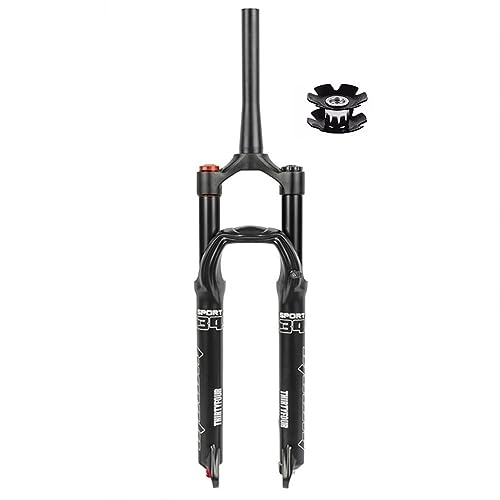 Mountain Bike Fork : HIMALO MTB Air Fork 26 / 27.5 / 29 Inch Mountain Bike Suspension Fork Travel 100mm Rebound Adjustable 1-1 / 8'' Straight / Tapered Fork Manual Lockout QR (Color : Black tapered, Size : 29'')