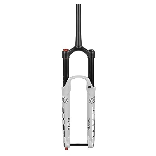 Mountain Bike Fork : HIMALO MTB Fork 27.5 / 29 Inch Mountain Bike Air Suspension Fork Travel 160mm 1-1 / 2'' Tapered Fork Rebound Adjustable 15x110mm Boost Disc Brake Manual Lockout (Color : White, Size : 29'')