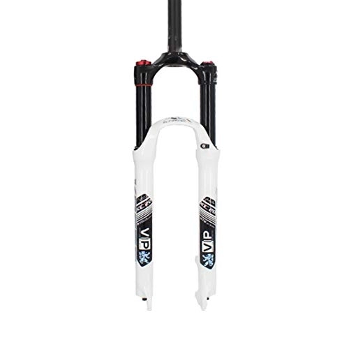 Mountain Bike Fork : HIOD Bicycle Fork Suspension Mountain Bike Front Fork Shock Absorption Shoulder Control MTB Straight Tube fork, White, 27.5-inch