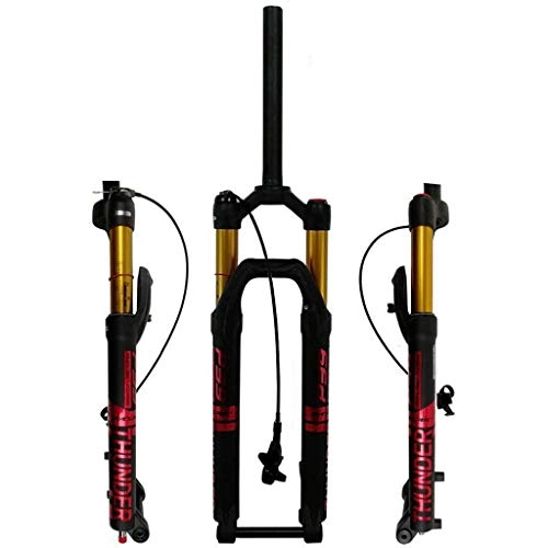 Mountain Bike Fork : HJRD Mountain Bike Fork, Bike Fork 27.5"air rebound MTB bicycle suspension fork 29" 1-1 / 8"Steerer 100mm travel axis 15x100mm Remote Lockout disc brake for mountain bikes
