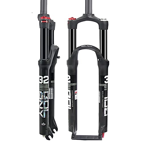 Mountain Bike Fork : HSGAV Mountain Bike Front Suspension Fork Dual Air Pressure 26 27.5 29In MTB Bicycle Aluminum Alloy Shock Absorber With ABS Shoulder Lock And Air Valve, Black, 26inch