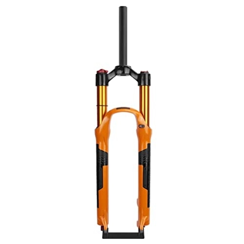 Mountain Bike Fork : HSQMA 26 / 27.5 / 29 Inch MTB Air Suspension Fork Travel 100mm Rebound Adjust 1-1 / 8 Straight Tube QR 9mm Manual Lockout AM XC Mountain Bike Front Forks Ultralight (Color : Orange, Size : 29'')