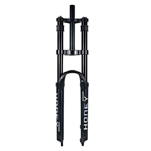 Mountain Bike Fork : HSQMA Downhill Mountain Bike Suspension Fork 26 27.5 29 Inch DH MTB Fork Travel 140mm Air Fork Double Shoulder Straight Front Fork Manual Lockout QR 9mm (Color : Black, Size : 29Inch)