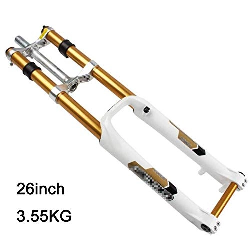 Mountain Bike Fork : HUANGB 27.5 29inch Bicycle Fork 680 DH Downhill Mountain Bike Air Fork Oil Brake 20mm Suspension Front Fork, White(26inch)