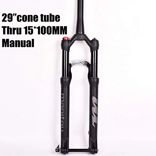 Mountain Bike Fork : HUANGB Manitou Suspension Fork 100 * 15mm 29inche Bicycle Fork Air Size Mountain MTB Bike Fork Front Suspension, A