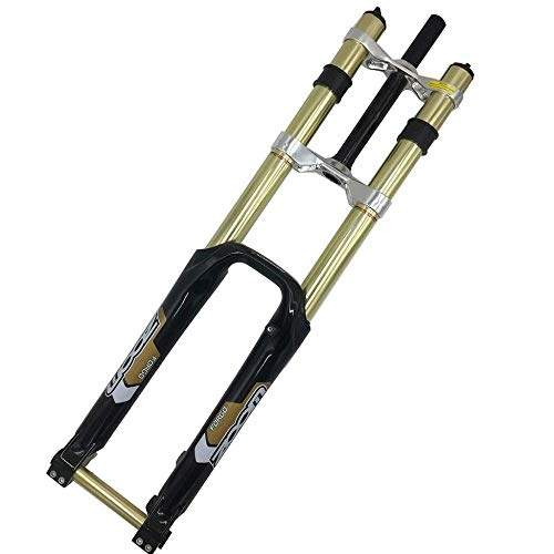 Mountain Bike Fork : HUANGB Mountain Bike AM Suspension Fork, 26 Inch Double Shoulder DH Bicycle Front Fork Disc Brakes MTB Fork With Damping