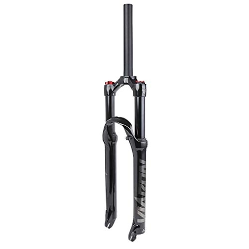 Mountain Bike Fork : HWL 27.5 Inch MTB Suspension Forks, Magnesium Alloy Straight Tube Road Bikes Air Gas Fork 1-1 / 8" Disc Brake Travel 120mm (Color : Gray, Size : 27.5 inch)