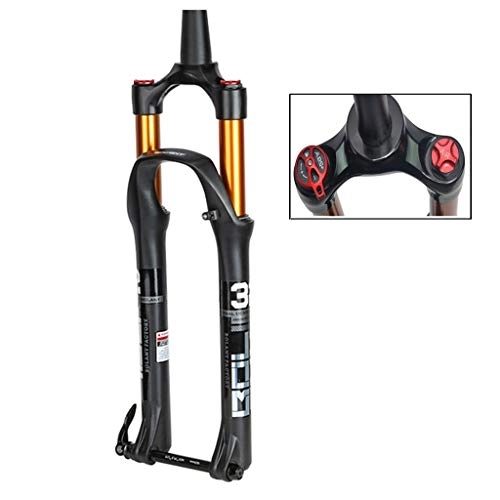 Mountain Bike Fork : HWL 27.5 Inch Suspension Fork 29" Bike MTB Forks, Cycling Ultralight Remote Control Conical Tube Disc Brake Unisex Bicycle Shock Absorber (Color : A, Size : 29 INCH)