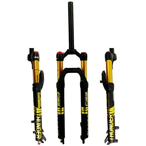 Mountain Bike Fork : HWL 29 Inch MTB Bike Suspension Forks, Magnesium Alloy 27.5 Inch Road Bicycle Remote Control Damping 1-1 / 8" Disc Travel 120mm (Color : B, Size : 27.5 inch)