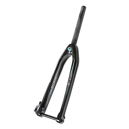 Mountain Bike Fork : HWL 3K Carbon Fiber Suspension Forks 29 Inch, MTB Bike Cycling Fork Lightweight Suspension 1-1 / 8" Unisex's Travel 100mm Black (Color : A, Size : 26inch)