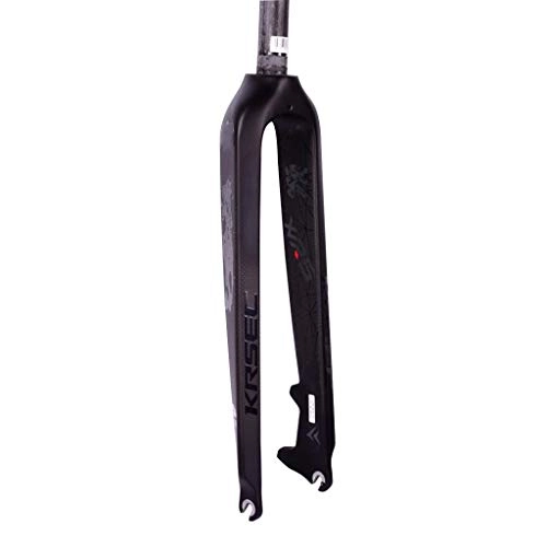 Mountain Bike Fork : HWL 700C Suspension Fork 26 Inch Bike 3K Carbon Fiber 1-1 / 8" Straight Tube MTB Unisex's Disc Brake Travel 100mm Black 525g (Size : 26 inch)