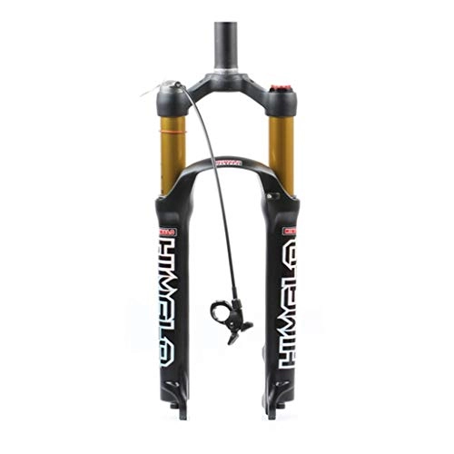 Mountain Bike Fork : HWL Bike Suspension Forks 26 27.5 29", MTB Bicycle Straight Tube Shoulder Control Shock Absorber 1-1 / 8" Disc Unisex's Travel 100mm (Color : A, Size : 26 INCH)
