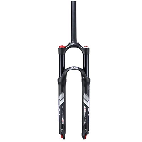 Mountain Bike Fork : HWL MTB Bike Suspension Forks 27.5 Inch, Double Chamber Shoulder Control 1-1 / 8" Damped Turtle Rabbit Adjustment Travel 120mm (Color : Black, Size : 26 inch)