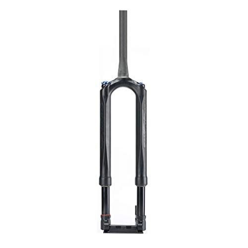 Mountain Bike Fork : HWL MTB Carbon Fiber Bike Fork 27.5 Inch, Bicycle Suspension Forks Shoulder Control Conical Tube Disc Brake Unisex's Travel 120mm (Color : Black, Size : 27.5 inch)