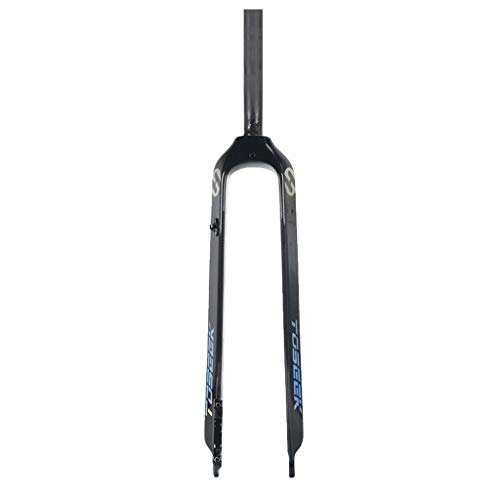 Mountain Bike Fork : HWL MTB Suspension Fork 26 Inch 3K Ultralight Carbon Fiber Bicycle Rigid Front Fork 1-1 / 8" 29 Inch Disc Brake Travel 100mm (Size : 27.5inch)