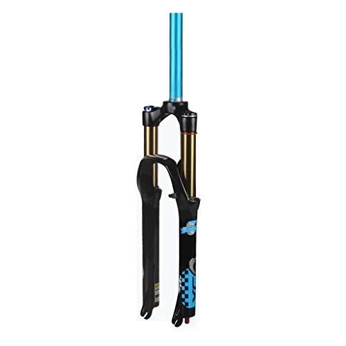 Mountain Bike Fork : HWL MTB Suspension fork 26 Inch, Straight Tube Shoulder Control with Damping Bike Mountain Shock Absorber Unisex's Travel 130mm (Color : Blue, Size : 26 inch)