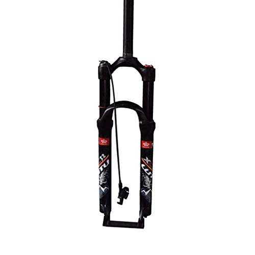 Mountain Bike Fork : HWL Suspension Fork 26 Inch Bike Air Forks, Remote Control Shoulder Control Straight Tube Cycling Unisex's Shock Absorber (Color : C, Size : 26 inch)