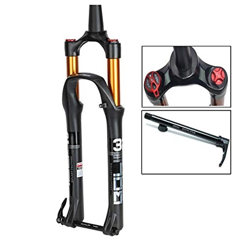 Mountain Bike Fork : HWL Suspension Fork 27.5 29 Inch Bike MTB Forks, Cycling Ultralight Remote Control Conical Tube Disc Brake Unisex Bicycle Shock Absorber (Color : A, Size : 27.5 INCH)