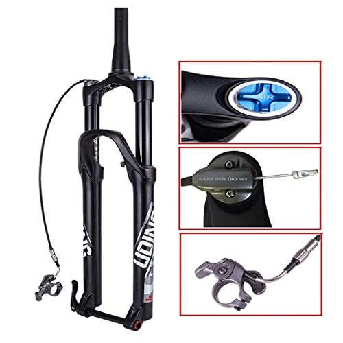 Mountain Bike Fork : HWL Suspension Forks 26 Inch 27.5" Mountain Bike Bicycle Front Forks, Magnesium Alloy Conical Tube Remote Control Travel 140mm (Size : 26inch)