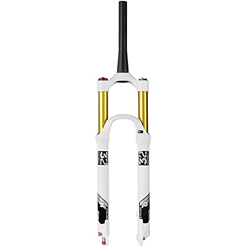 Mountain Bike Fork : HXJZJ Bicycle Air MTB Front Fork 26 / 27, 5 / 29 in, 140mm Travel Light Alloy 1-1 / 8" Mountain Bike Suspension Fork 9mm QR White, TaperedManualLockout-27.5inch