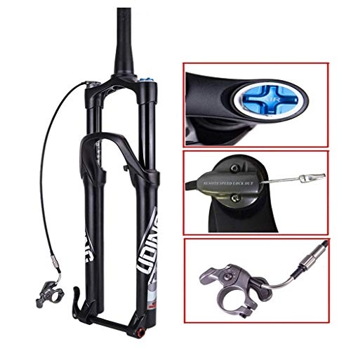 Mountain Bike Fork : HYLH 27.5 Inch Suspension Forks 26" Mountain Bike Bicycle Front Forks, Magnesium Alloy Damping Adjustment Remote Control Travel 140mm
