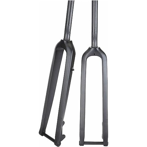 Mountain Bike Fork : JAMJII Full Carbon T800 3K Rigid Fork 26 / 27.5 / 29 Inch Disc Brake Bicycle Fork with Thru-Axle Mountain Bike Front Forks, Straight, 26inch