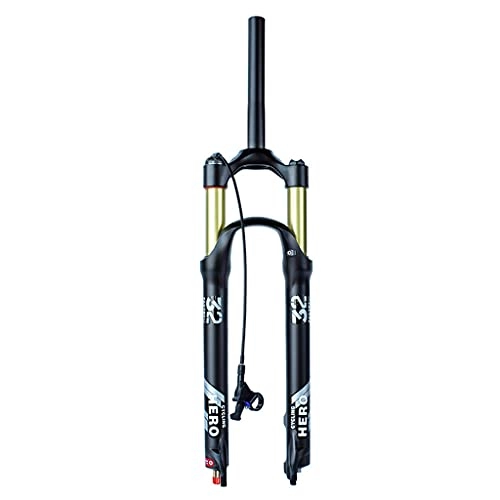 Mountain Bike Fork : Jejy Disc Brake Straight Tube 1-1 / 8" Mountain Bike Air Front Fork 27.5 Inch, Ultralight Suspension Forks MTB 26 / 27.5 / 29 Bicycle Damping Adjustment (Color : Straight Remote Lockout, Size : 27.5)