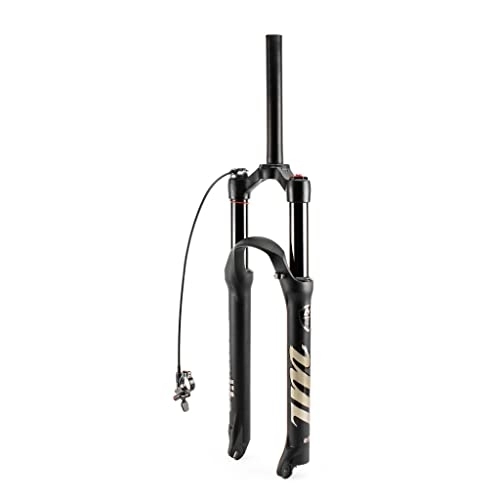 Mountain Bike Fork : Jejy Magnesium Alloy Front Forks Bicycle 26 / 27.5 / 29 Inch, Disc Brake 1-1 / 8" Straight / Tapered Tube Suspension Forks Mountain Bike (Color : Straight Remote Lockout, Size : 26)