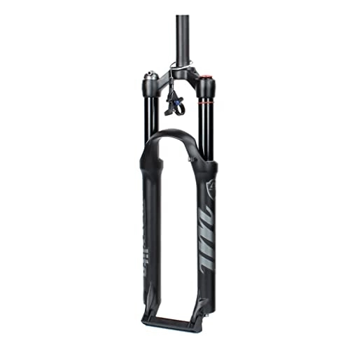 Mountain Bike Fork : Jejy Mountain Bike 26 / 27.5 / 29 Inch Front Fork Rebound Adjustment, Shoulder Control Wire Control Black 1-1 / 8" Magnesium Alloy Bicycle Suspension Forks (Color : Straight Remote Lockout, Size : 29)