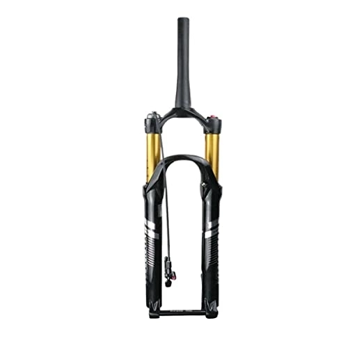 Mountain Bike Fork : Jejy Thru Axle 15mm Remote Lockout Mountain Bike 27.5 / 29 Inch Air Fork, Ultralight Front Forks Disc Brake 1-1 / 8" Straight / Tapered MTB (Color : Tapered, Size : 27.5)