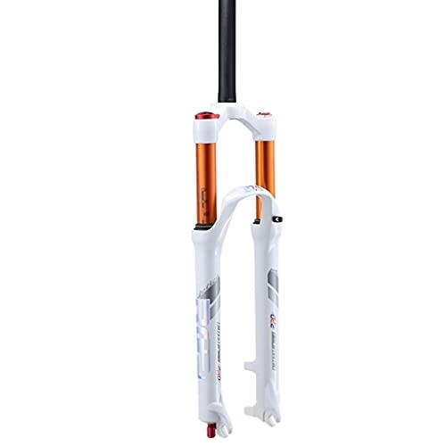 Mountain Bike Fork : Jejy Travel 120mm Mountain Bicycle Suspension Fork 26inch 27.5 Inch Double Air Chamber, Front Air Fork MTB Magnesium Alloy Bike with Damping Adjustment (Color : White, Size : 26 inch)