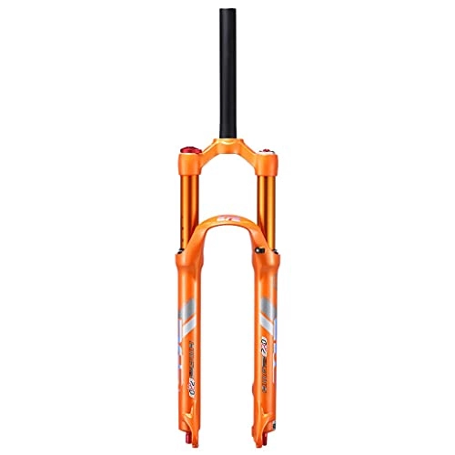 Mountain Bike Fork : Jejy Travel Inner Diameter 32mm Mountain Bike Front Fork 26 / 27.5 Inch Double Air Chamber, Suspension Air Fork MTB QR 9mm （Quick Release） with Damping Adjustment (Color : Orange, Size : 26)