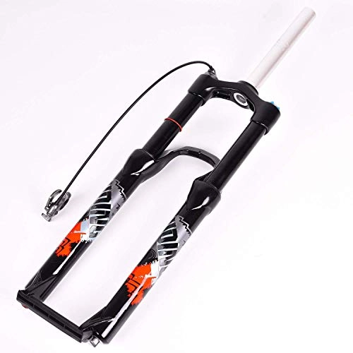 Mountain Bike Fork : JINMEI Bicycle Suspension Fork 26"27.5" Mtb Bicycle Throttle Fork Straight Tube Cone Remote Control Shoulder Control Damping Adjustment Disc Brake Travel 100Mm 1-1 / 8