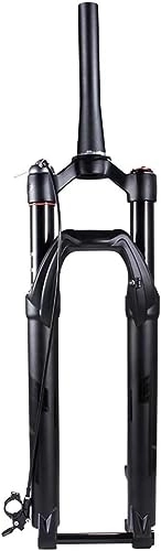 Mountain Bike Fork : JKAVMPPT 27.5 29 inch MTB air Suspension Fork Travel 100mm Mountain Bike Front Forks 1-1 / 2" Tapered Tube Line Control Magnesium alloy (Color : Thru Axle 15 * 100mm, Size : 27.5")