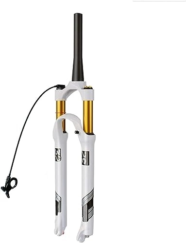 Mountain Bike Fork : JKAVMPPT Air Fork MTB Bicycle Air Front Fork 26 / 27.5 / 29 Inch, Stroke 130mm Ultralight Alloy Cone Tube Rebound Adjustment QR 9mm White Suspension (Color : Cone Tube Rl, Size : 26inch)