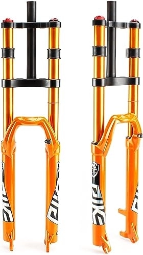 Mountain Bike Fork : JKAVMPPT Bike Front Fork 26 27.5 29 Inch Double Shoulder Control MTB Downhill Hydraulic Suspension Straight Tube Ultralight Aluminum Alloy Bicycle Shock Absorber (Color : B, Size : 29in)