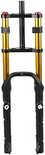 Mountain Bike Fork : JKAVMPPT Fork 26 27.5 29 Inch Rebound Adjust 1 1 / 8 Straight Tube QR 9mm Manual Lockout XC AM Ultralight Mountain Bike Front Forks (Color : Gold, Size : 26in)
