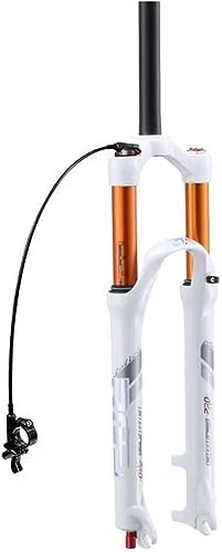 Mountain Bike Fork : JKAVMPPT Mountain Bike Suspension Fork 26 / 27.5 / 29 Inch MTB Air Fork 100mm Travel Disc Brake Bicycle Front Fork Remote Lockout (Color : Straight White, Size : 27.5inch)
