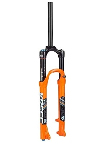 Mountain Bike Fork : JKFZD Mountain Bike Suspension Fork 26 / 27.5 / 29 Inch Travel 120mm Damping Adjustment Shoulder Control (Color : Orange, Size : 26in)