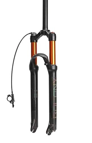 Mountain Bike Fork : JKFZD Mountain Bike Suspension Fork 26" 27.5" 29" with Damping Adjustment MTB Straight Tapered Tube Remote Shoulder Control Disc Brake (Color : H, Size : 29inch)