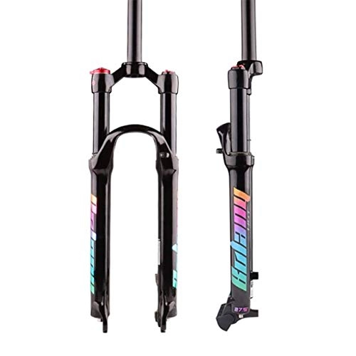 Mountain Bike Fork : JTSYUXN Suspension Fork 26 / 27.5 / 29 inch Mountain Bike Front Fork Gas Fork Shock Absorber Fork Fork Bicycle Accessories Straight Steerer Front Fork, Manual Lockout (Size : 27.5inch)
