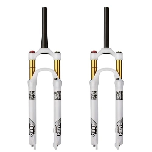 Mountain Bike Fork : JZYSS Suspension Forks 1 Pcs Mountain Bike Air Fork Suspension Plug Magnesium Alloy Air Fork 26 27.5 29 Inch 120-120MM Mtb Forks (Color : Cone Tube by Wire)