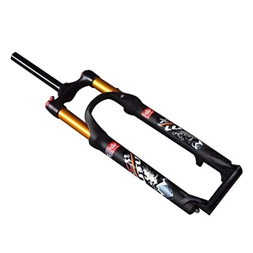 Mountain Bike Fork : KANGXYSQ 26 / 27.5in Mountain Bike Suspension Fork, Aluminum Alloy Straight Pipe 28.6mm Air Pressure Shock Absorber Fork (Color : A, Size : 27.5in)