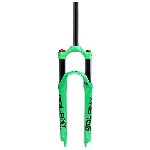 Mountain Bike Fork : KANGXYSQ 26 Inch 27.5 Inch 29 Inch Mountain Bike Air Suspension Fork 1-1 / 8" Magnesium Alloy 100mm Travel Manual Lockout Disc Brake - Red (Color : Green, Size : 27.5 inch)